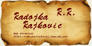 Radojka Rajković vizit kartica